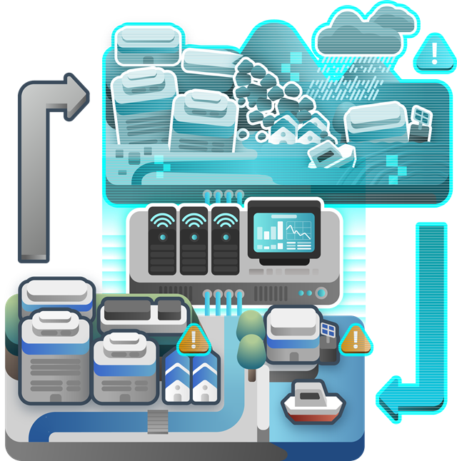 防災デジタルツインの構築イラスト